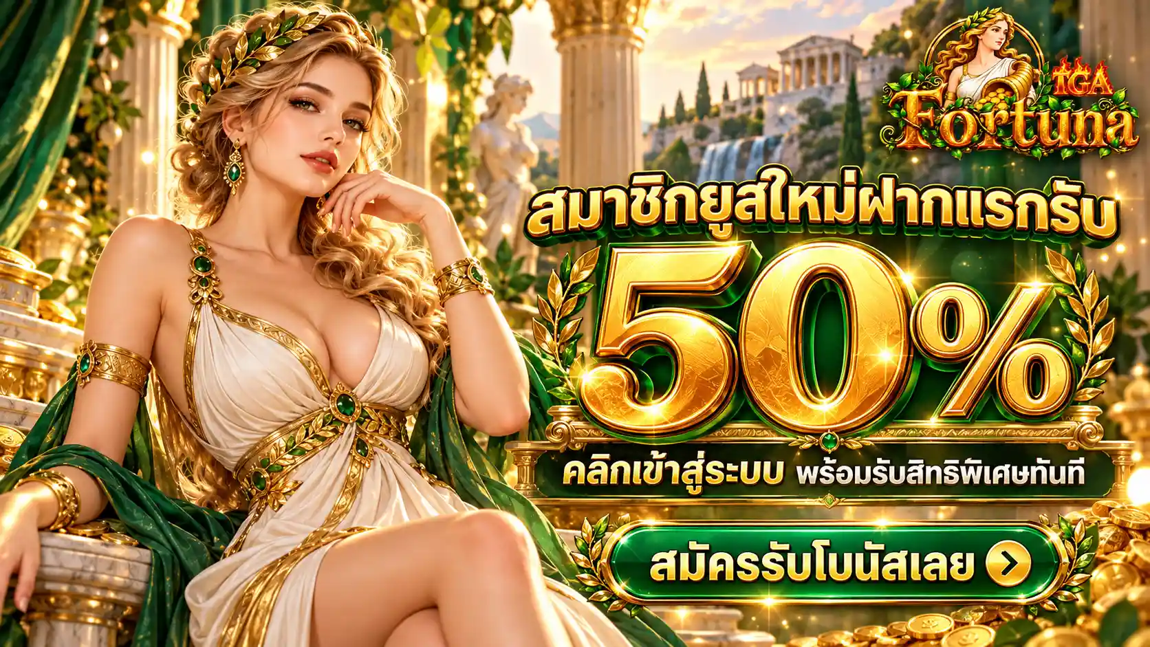 TGAFORTUNA โบนัสทอง 50%